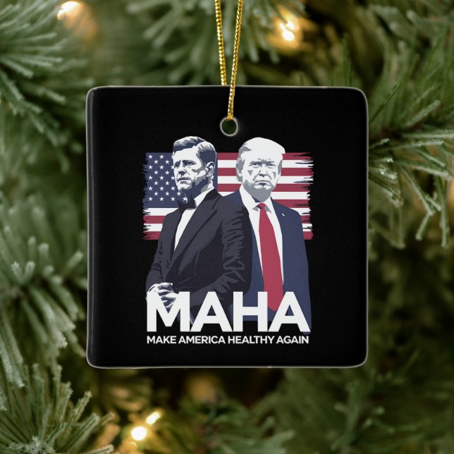 Amerika wieder gesund machen keramikornament (Baum)