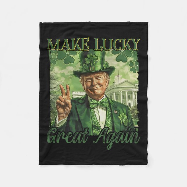 Amerika wieder glücklich machen Trump Beer Kleebla Fleecedecke (Vorderseite)