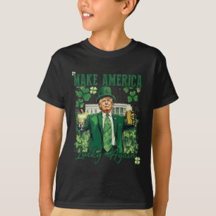 Amerika wieder glücklich machen Trump St Patricks  T-Shirt