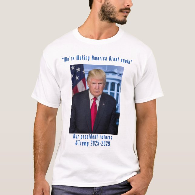 Amerika wieder groß machen mit Trump 2025 T-Shirt (Vorderseite)