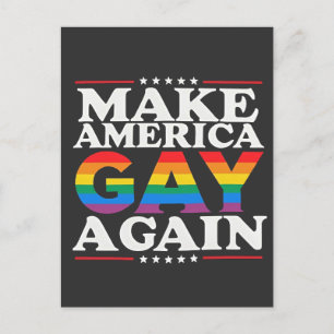 Amerika wieder zum Schwulen bringen LGBT-Stolz Ankündigungspostkarte