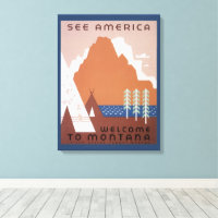 Amerika Willkommen in Montana, Vintage Travel