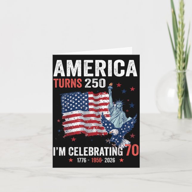 Amerika wird 250 Feiern 70 Patriotische Karte (Vorderseite)