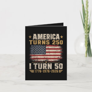 Amerika wird 250, ich werde 50 feiertagskarte