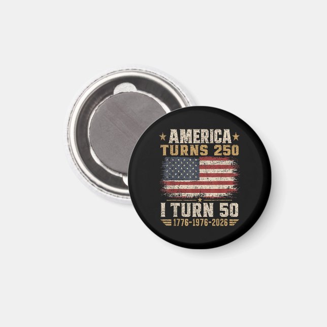 Amerika wird 250, ich werde 50 magnet (Vorderseite/Rückseite)