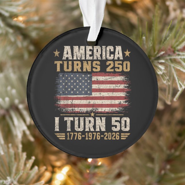 Amerika wird 250, ich werde 50 ornament (Baum)