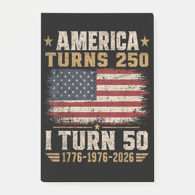 Amerika wird 250, ich werde 50 post-it klebezettel (Vorderseite)