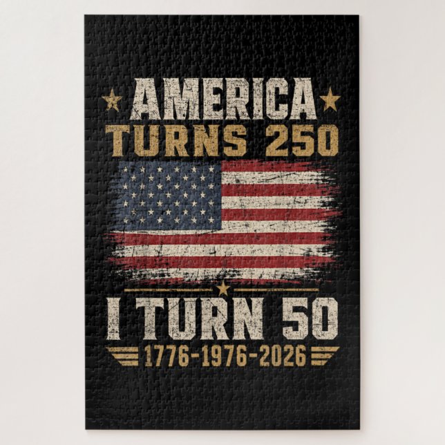 Amerika wird 250, ich werde 50 puzzle (Vertikal)