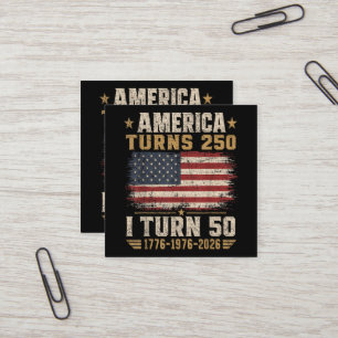 Amerika wird 250, ich werde 50 quadratische visitenkarte