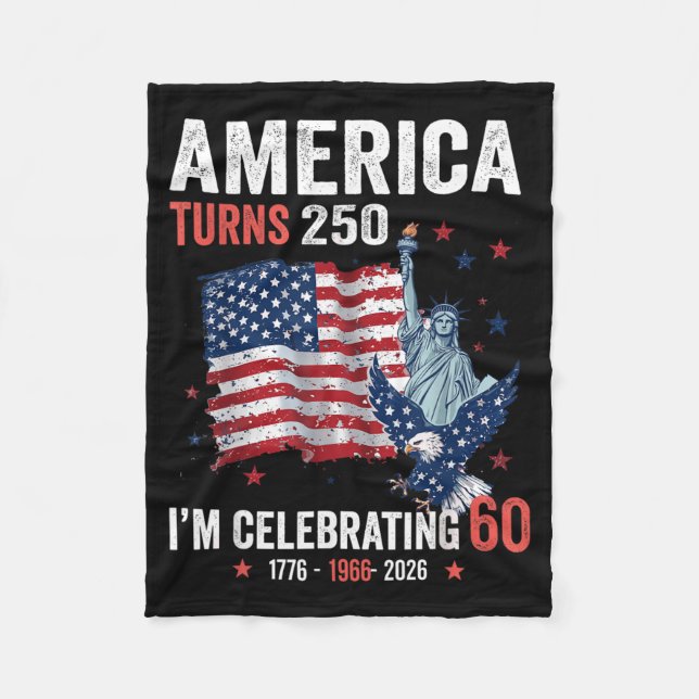 Amerika wird 250 und feiert 60 patriotische fleecedecke (Vorderseite)
