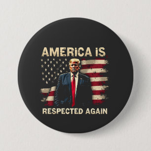 Amerika wird wieder respektiert Trump USA 4. Juli Button