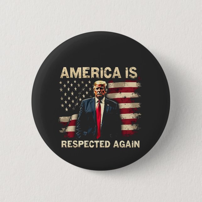 Amerika wird wieder respektiert Trump USA 4. Juli Button (Vorderseite)