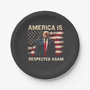 Amerika wird wieder respektiert Trump USA 4. Juli Pappteller