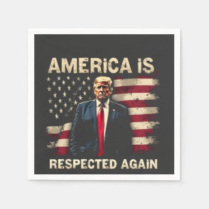 Amerika wird wieder respektiert Trump USA 4. Juli Serviette