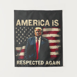 Amerika wird wieder respektiert Trump USA 4. Juli Wandteppich
