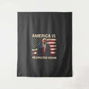 Amerika wird wieder respektiert Trump USA 4. Juli Wandteppich