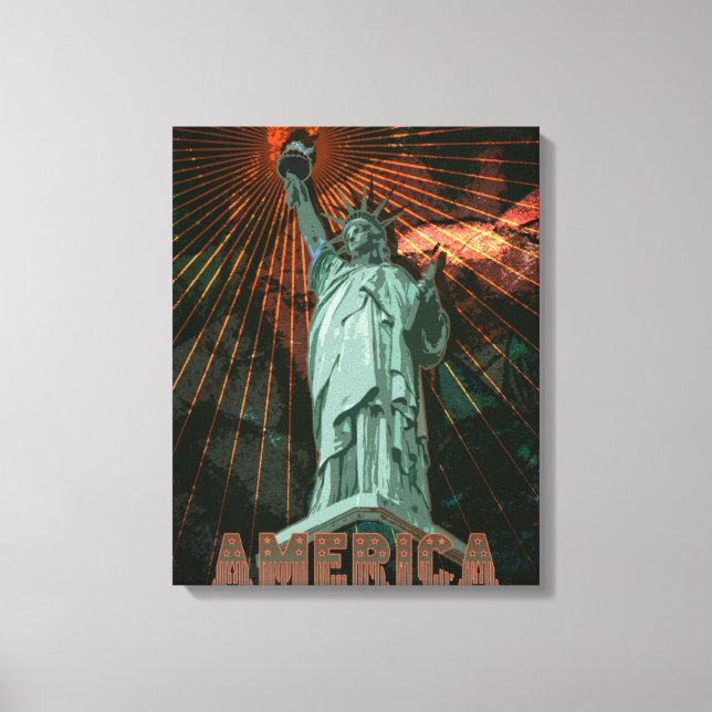 AMERIKA - Wrapped Canvas Leinwanddruck (Vorderseite)