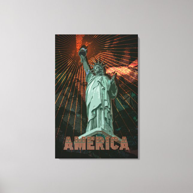 AMERIKA - Wrapped Canvas Leinwanddruck (Vorderseite)