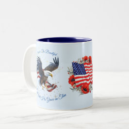 Amerika: Wunderschöne Patriotische Tasse-Adlerflag Zweifarbige Tasse