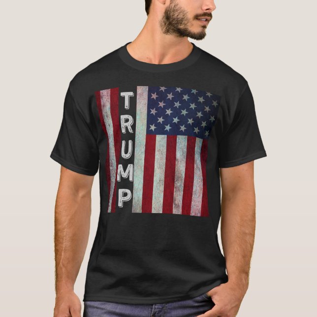 Amerika zuerst mit Trump T-Shirt (Vorderseite)
