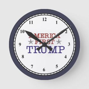 Amerika zuerst Trump Runde Wanduhr