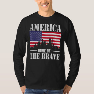 Amerika Zuhause der Brave I USA Flag T-Shirt