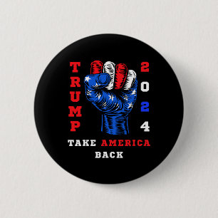 Amerika zurück Trump 2024 Maga Republikaner Patrio Button