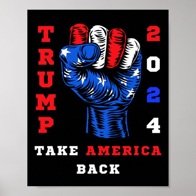 Amerika zurück Trump 2024 Maga Republikaner Patrio Poster (Vorne)