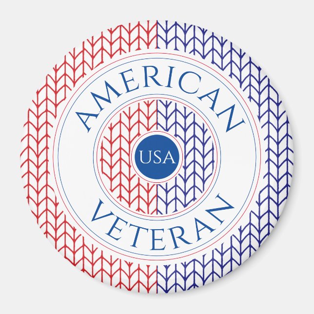 AMERIKAN VETERAN Round Magnet (Vorne)