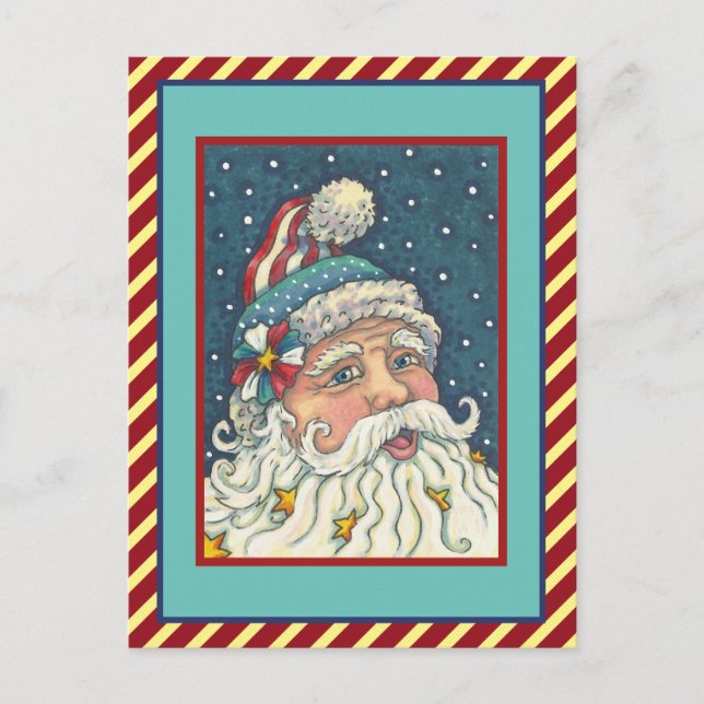 AMERIKANA ST. NICK, PATRIOTISCHE SANTA CHRISTMAS POSTKARTE (Vorderseite)