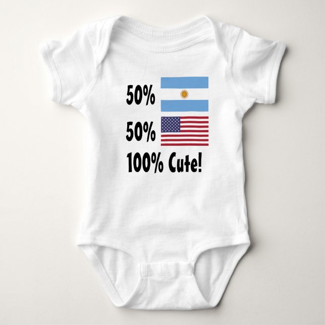 Amerikaner 100% 50% Argentinier-50% niedlich Baby Strampler (Vorderseite)