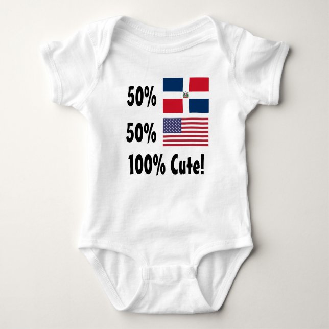 Amerikaner 100% 50% Dominikaner-50% niedlich Baby Strampler (Vorderseite)