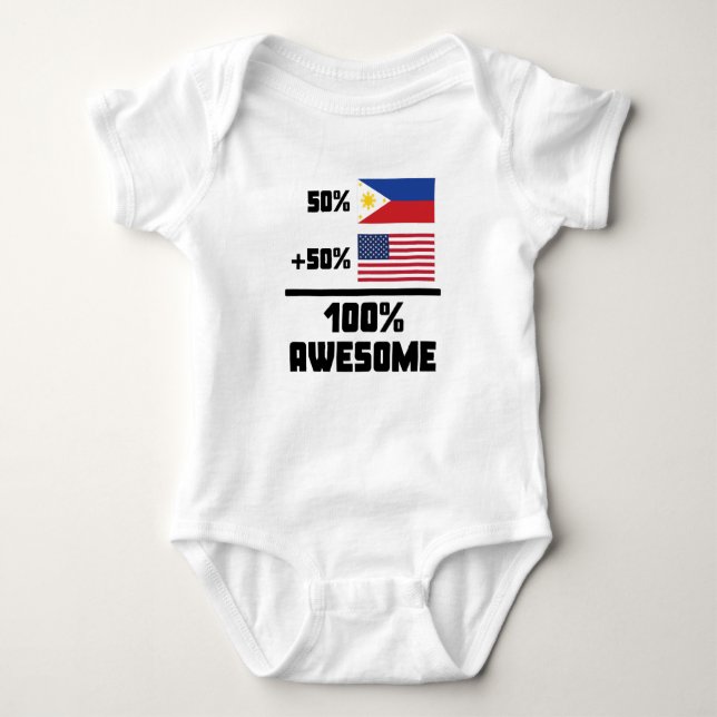 Amerikaner 100% 50% Filipino-50% fantastisch Baby Strampler (Vorderseite)
