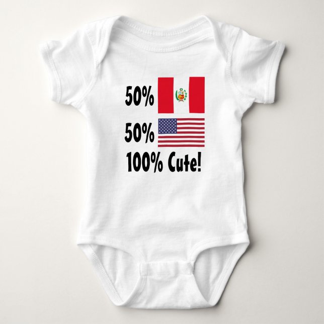 Amerikaner 100% 50% Peruaner-50% niedlich Baby Strampler (Vorderseite)