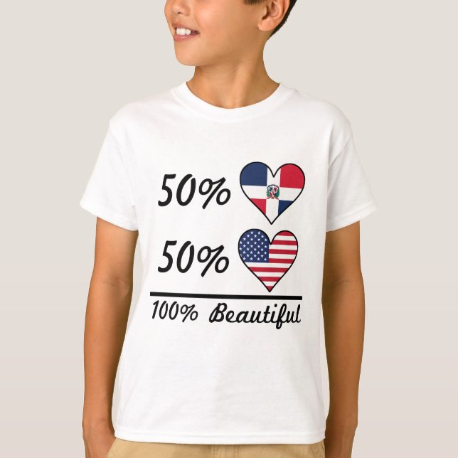 Amerikaner 50% Dominikaner-50% 100% schön T-Shirt (Vorderseite)