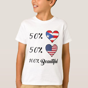 Amerikaner 50% Puertorikaner-50% 100% schön T-Shirt