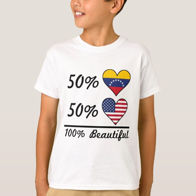 Amerikaner 50% Venezolaner-50% 100% schön T-Shirt (Vorderseite)