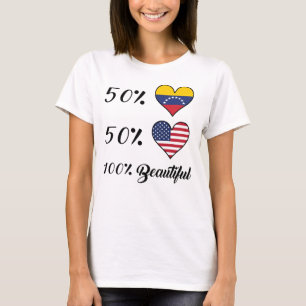 Amerikaner 50% Venezolaner-50% 100% schön T-Shirt