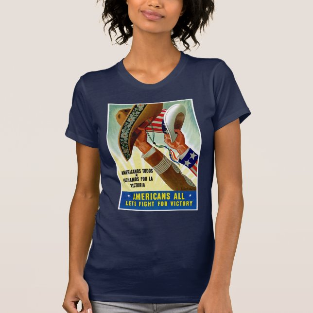 Amerikaner alle ~ Lasst uns um den Sieg kämpfen T-Shirt (Vorderseite)