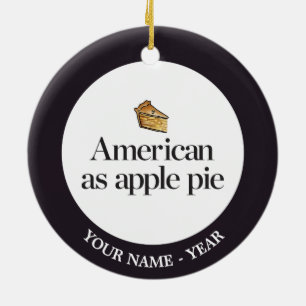 Amerikaner als Apfelkuchen Keramik Ornament