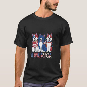 Amerikaner am 4. Juli Dog Akita T-Shirt