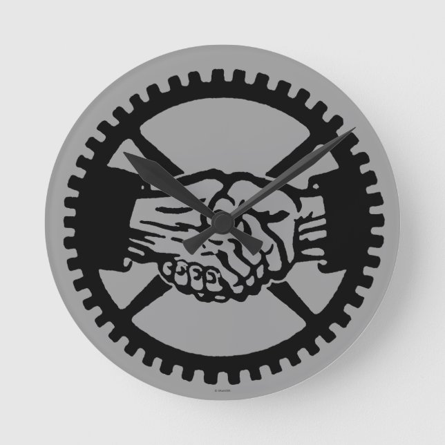 Amerikaner-ArbeitsParty Runde Wanduhr (Vorderseite)