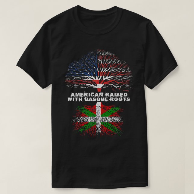 Amerikaner aufgewachsen mit baskischen Roots-Baske T-Shirt (Design vorne)
