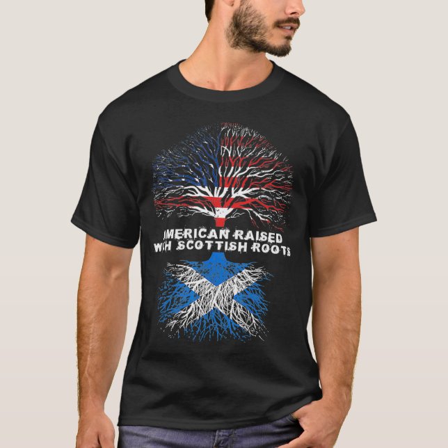 Amerikaner aufgewachsen mit Schottland Roots Schot T-Shirt (Vorderseite)