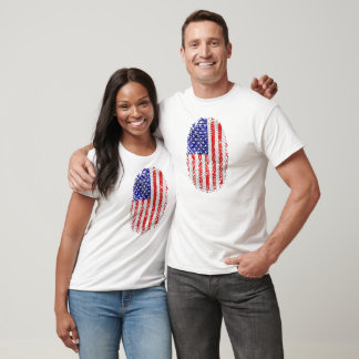 Amerikaner bis zu meinen Fingerabdrücken USA Stolz T-Shirt