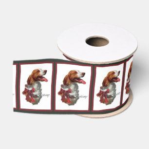 Amerikaner-Bretagnespaniel-Weihnachten Ripsband
