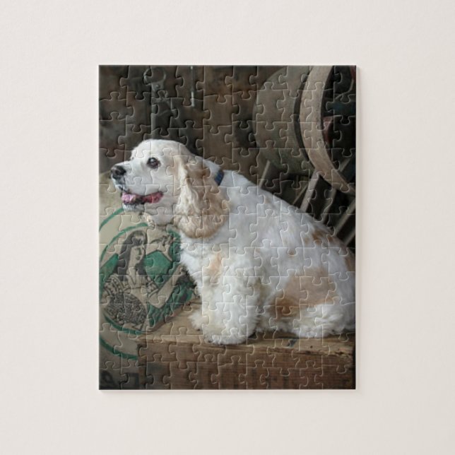 Amerikaner-cocker spanielsitzen puzzle (Vertikal)