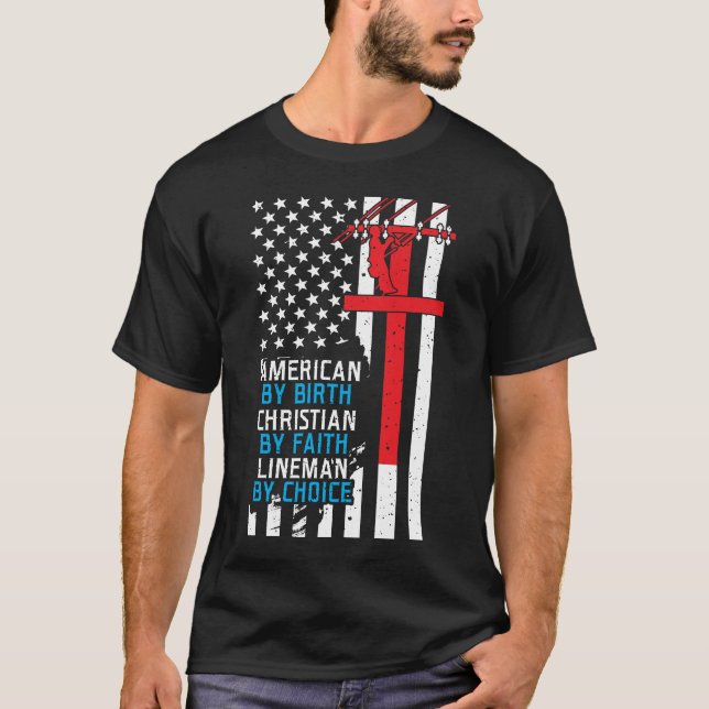 Amerikaner durch Geburt, Christlich vom Glauben, L T-Shirt (Vorderseite)