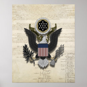 Amerikaner Eagle auf der Konstitution Poster