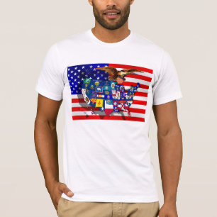 Amerikaner-Eagle-Flagge-Weißkopfseeadler T-Shirt
